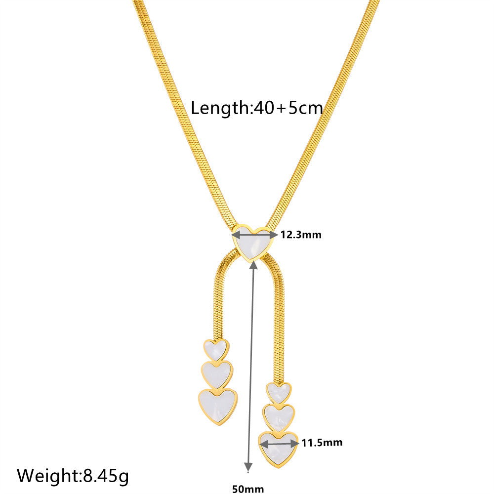 Elegant Heart Shape Solid Color Titanium Steel Plating Pendant Necklace