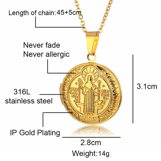 Hip-hop Retro Solid Color Stainless Steel Plating 18k Gold Plated Men's Pendant Necklace