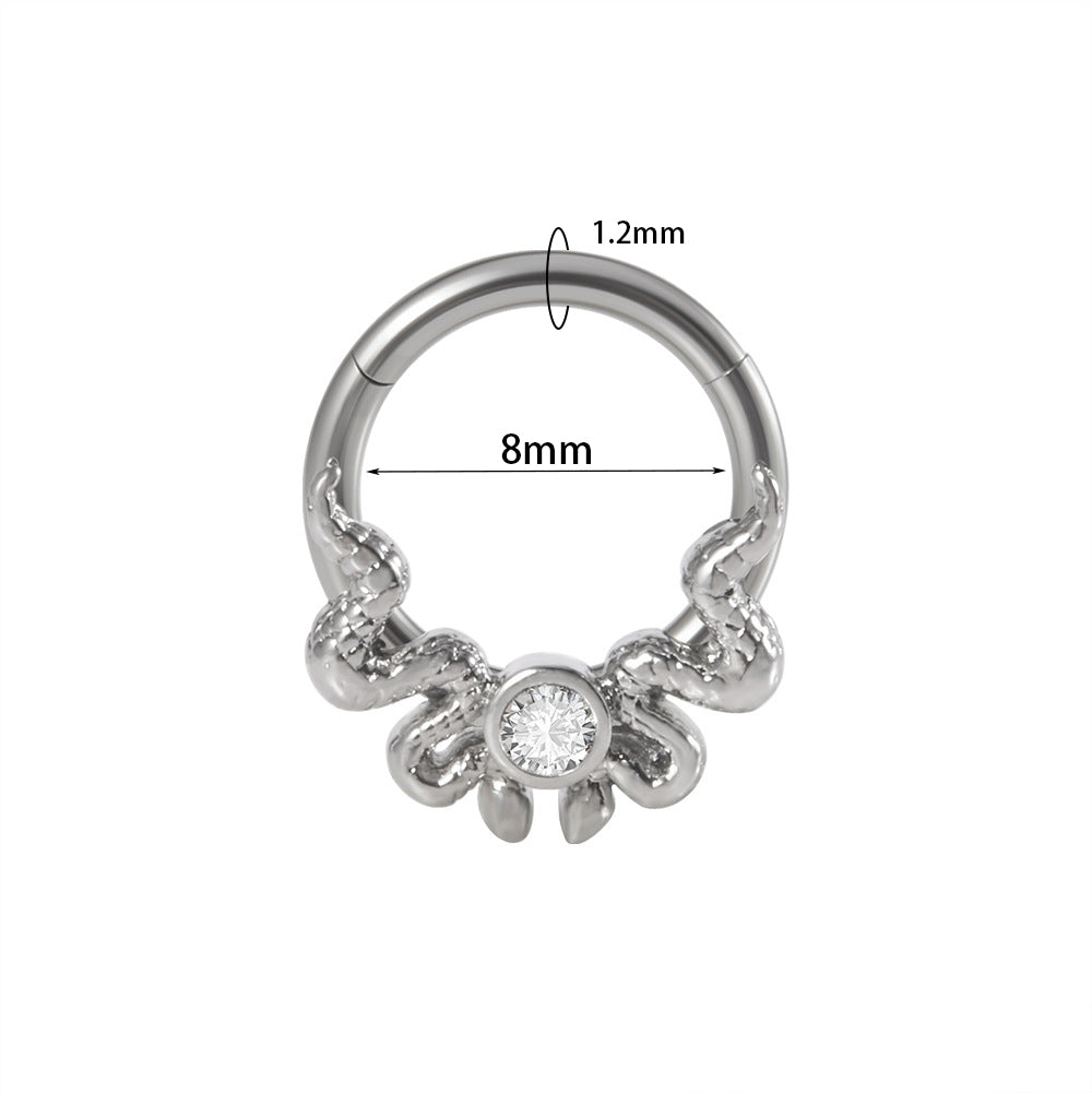 Modern Style Simple Style Shiny Water Droplets Stainless Steel Plating Inlay Zircon Nose Studs