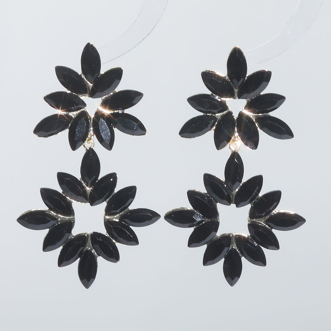 1 Pair Casual Shiny Geometric Inlay Alloy Rhinestones Zircon Drop Earrings