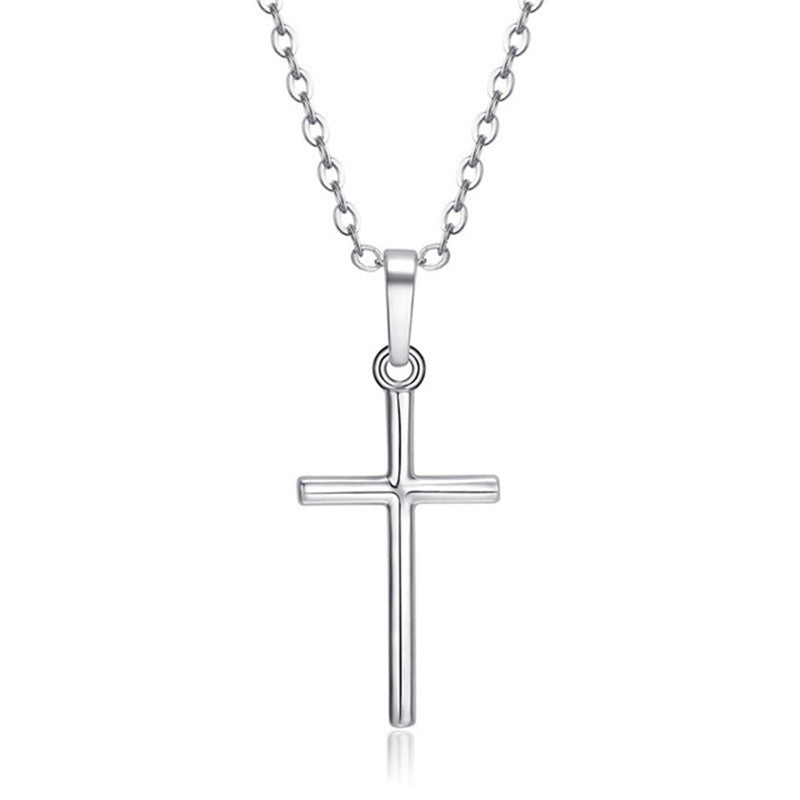 Simple Style Cross Alloy Plating Inlay Rhinestones Unisex Pendant Necklace