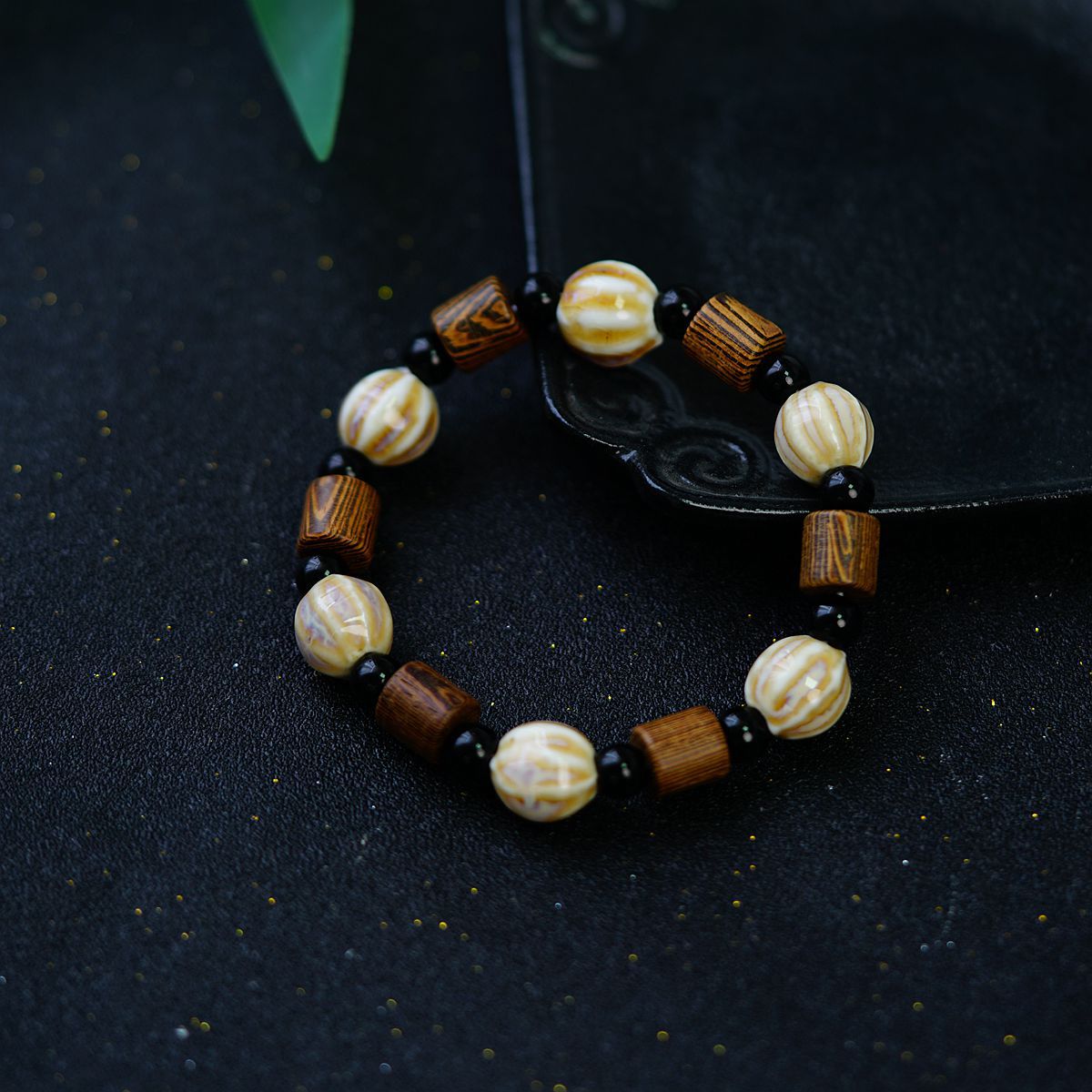 Retro Ethnic Style Geometric Ceramics Knitting Men's Bracelets