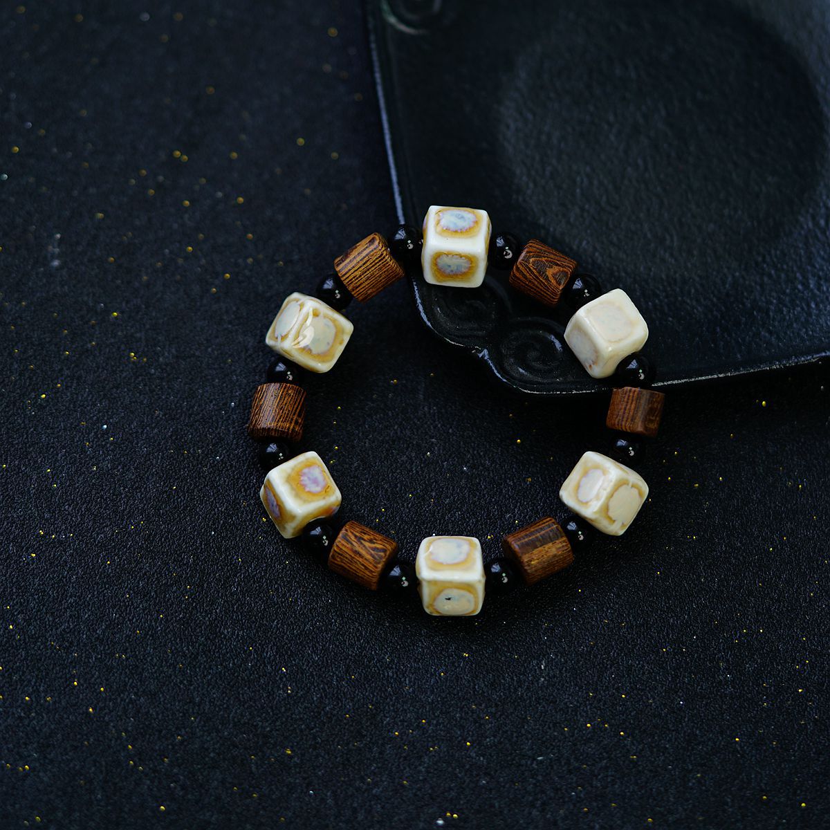 Retro Ethnic Style Geometric Ceramics Knitting Men's Bracelets