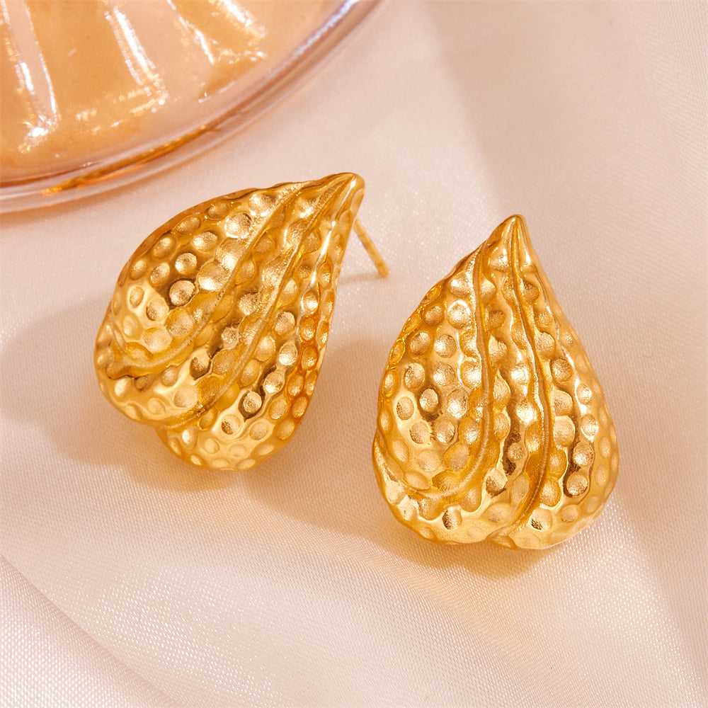 1 Pair Vintage Style Simple Style Solid Color Stainless Steel 18K Gold Plated Ear Studs