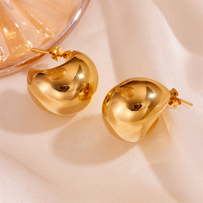 1 Pair Vintage Style Simple Style Solid Color Stainless Steel 18K Gold Plated Ear Studs