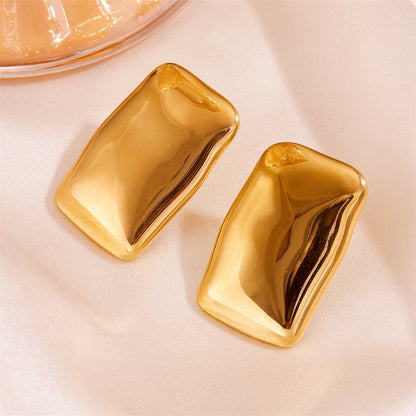 1 Pair Vintage Style Simple Style Solid Color Stainless Steel 18K Gold Plated Ear Studs