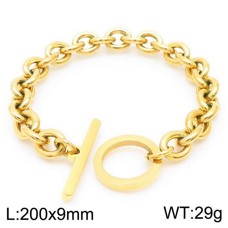 Wholesale Fashion Geometric Stainless Steel Plating Bracelets Necklace