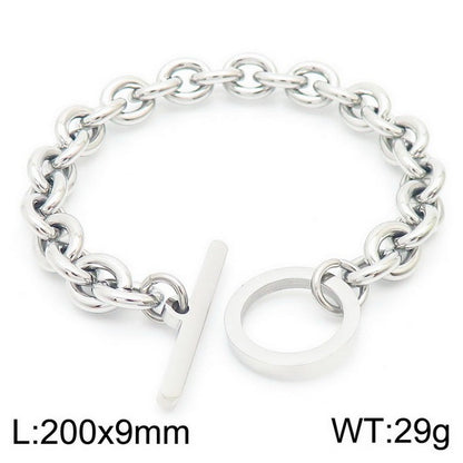 Wholesale Fashion Geometric Stainless Steel Plating Bracelets Necklace