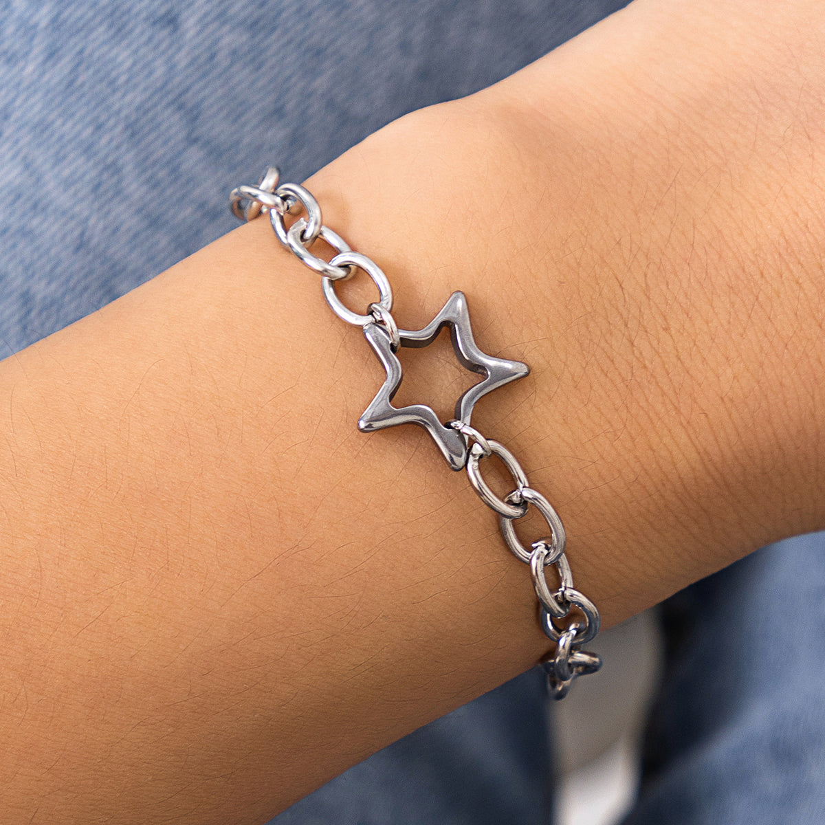 Streetwear Geometric Star Titanium Steel Iron Women's Bracelets