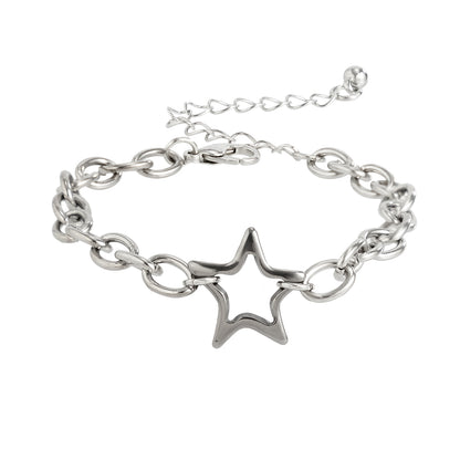 Streetwear Geometric Star Titanium Steel Iron Women's Bracelets