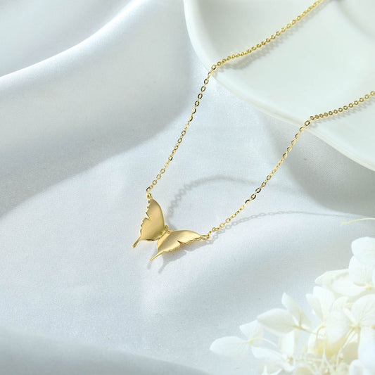 Ig Style Simple Style Butterfly Sterling Silver Plating 14k Gold Plated Necklace