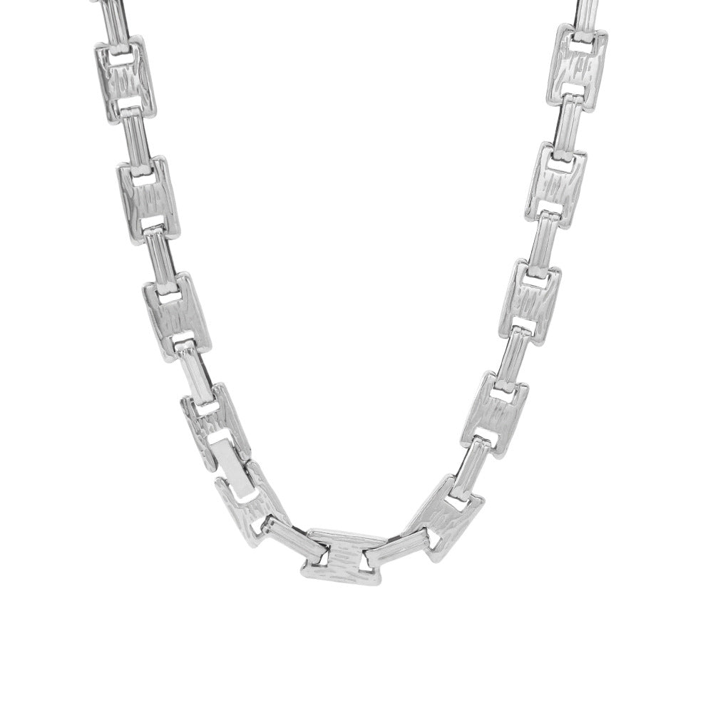 Wholesale Vintage Style Square Titanium Steel Plating Chain Jewelry Set