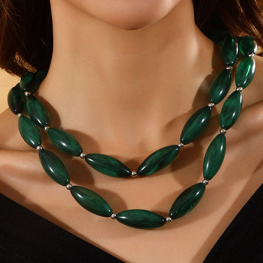 Retro Exaggerated Geometric Plastic Wholesale Necklace