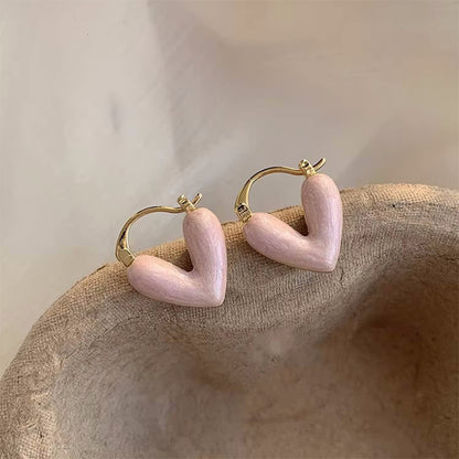Wholesale Jewelry Ig Style Sweet Heart Shape Alloy Plating Earrings