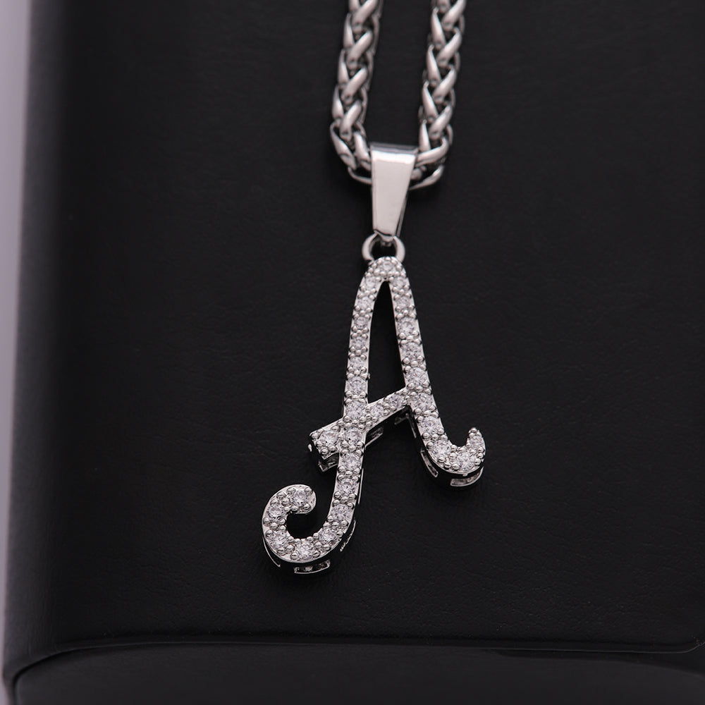 304 Stainless Steel Copper Hip-Hop Basic Classic Style Inlay Letter Zircon Pendant Necklace