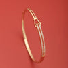 Xuping Simple Style Heart Shape Copper 18k Gold Plated Zircon Bangle In Bulk