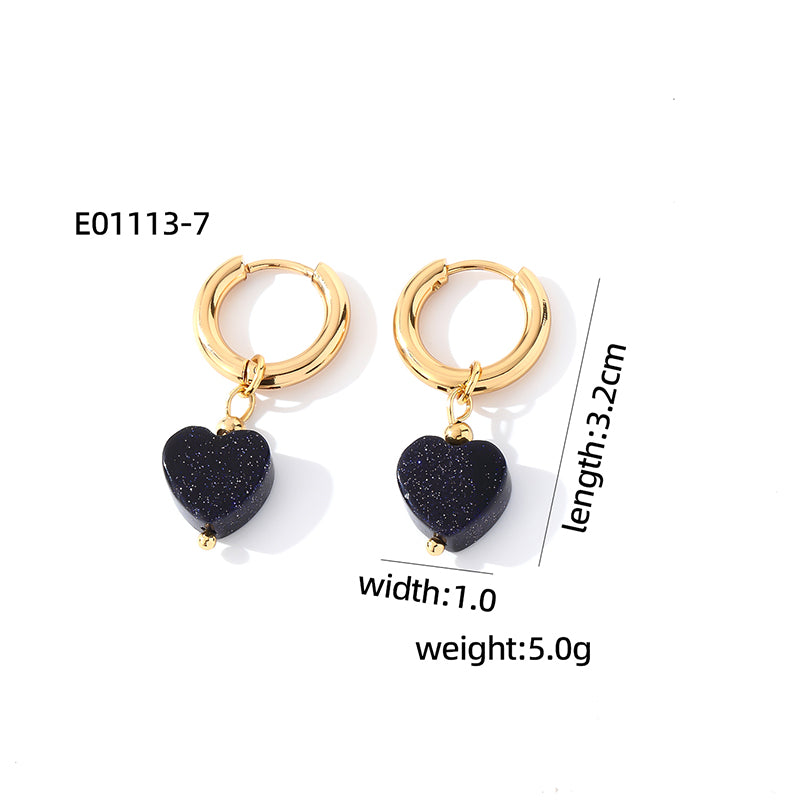 1 Pair Casual Sweet Simple Style Heart Shape Plating Stainless Steel Drop Earrings