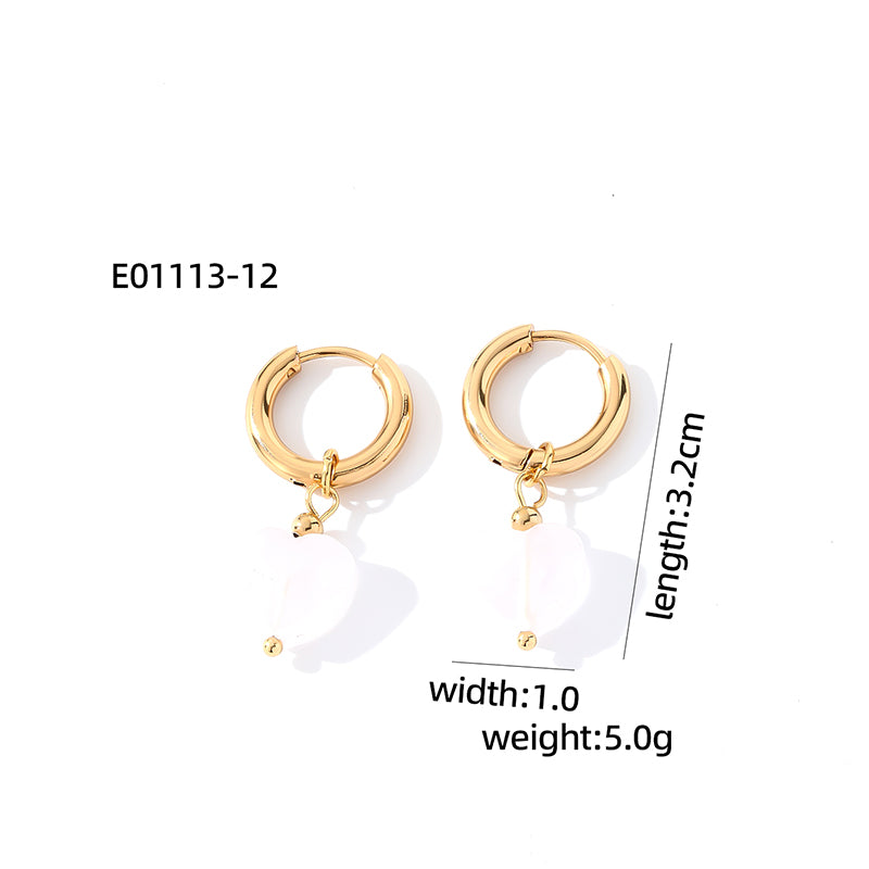 1 Pair Casual Sweet Simple Style Heart Shape Plating Stainless Steel Drop Earrings