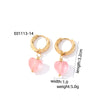 1 Pair Casual Sweet Simple Style Heart Shape Plating Stainless Steel Drop Earrings