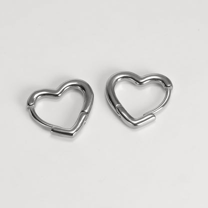 1 Pair Classic Style Heart Shape Polishing Plating Stainless Steel Rose Gold Plated Gold Plated Earrings