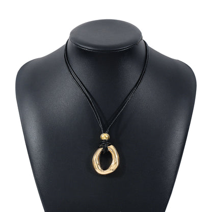 Modern Style Simple Style Irregular Pu Leather Alloy Women's Pendant Necklace