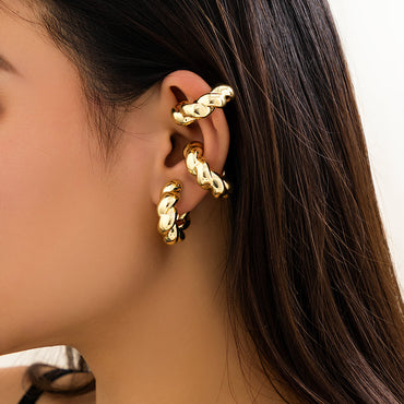 Wholesale Jewelry Retro Punk Geometric Ccb Ear Cuffs