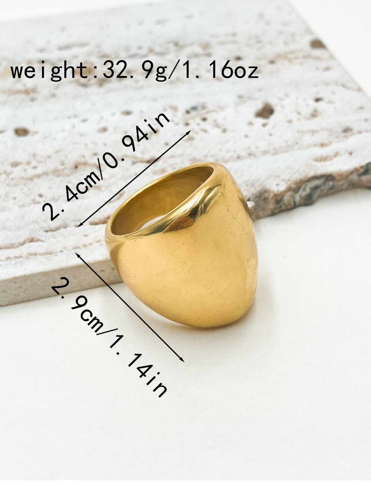 Casual Simple Style Commute Solid Color Stainless Steel Plating Gold Plated Rings