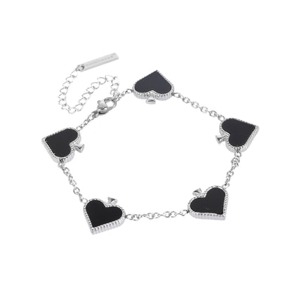 Wholesale Basic Modern Style Heart Shape Titanium Steel Plating Bracelets Necklace