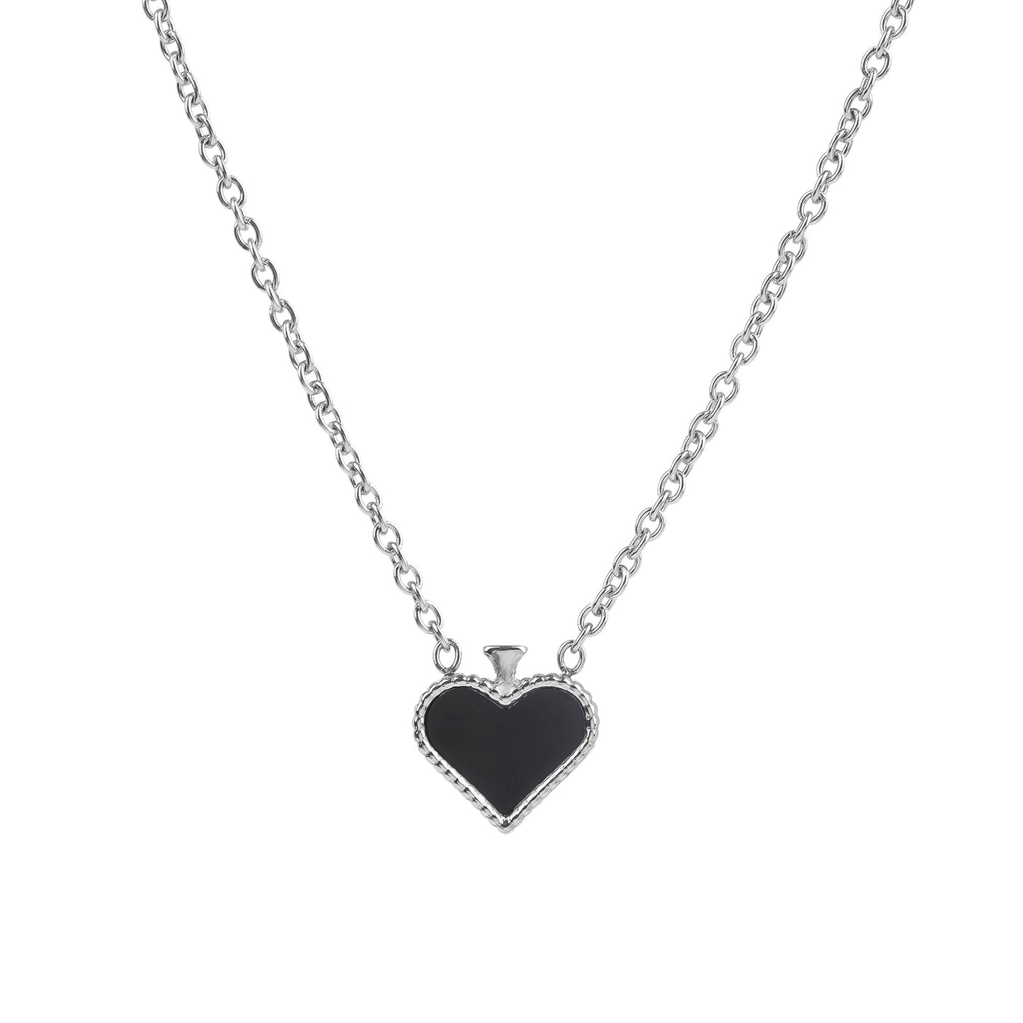 Wholesale Basic Modern Style Heart Shape Titanium Steel Plating Bracelets Necklace