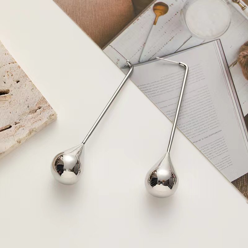 1 Pair Simple Style Streetwear Geometric Plating Copper Drop Earrings