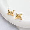 1 Pair Casual Streetwear Geometric Plating Inlay Copper Zircon Ear Studs