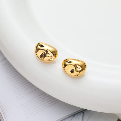 1 Pair Simple Style Solid Color Plating Copper Ear Studs