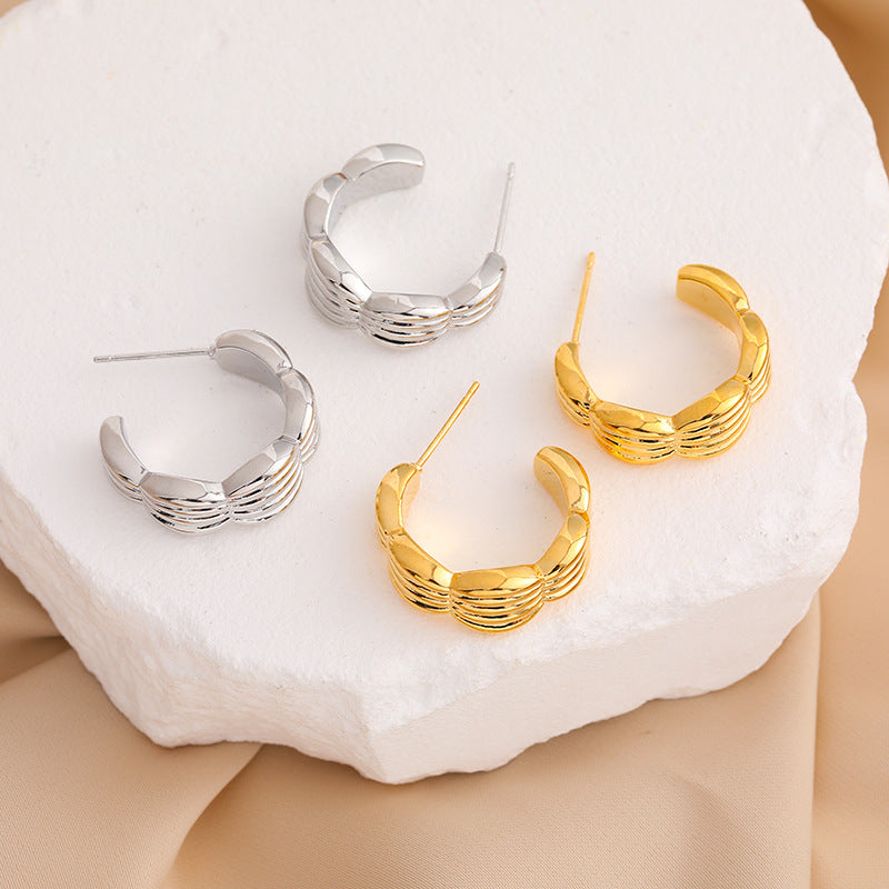 1 Pair Lady Streetwear Geometric Plating Copper Ear Studs