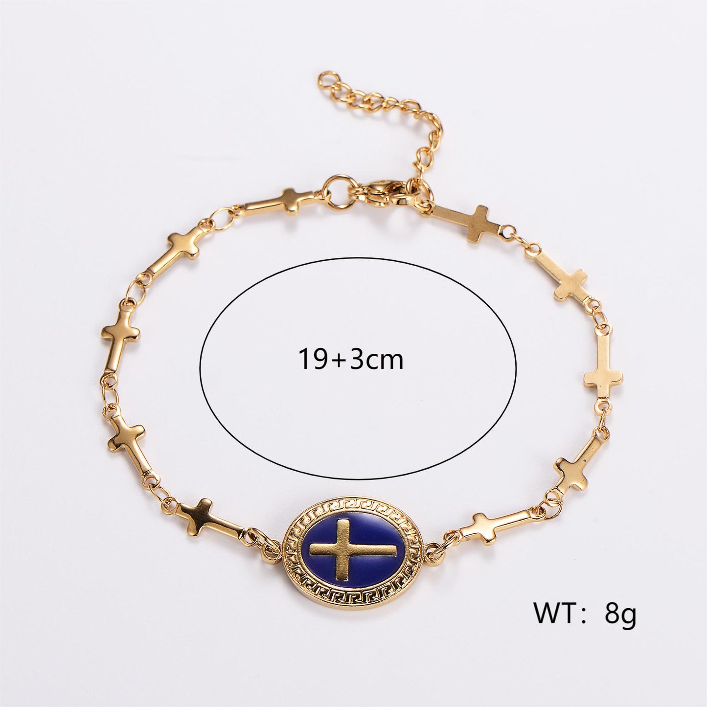 Elegant Streetwear Cross Stainless Steel Plating 18k Gold Plated Bracelets