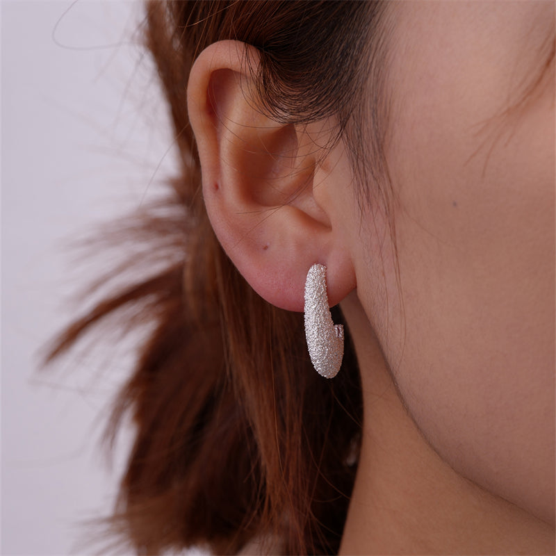 1 Pair Simple Style C Shape Three-dimensional Copper Ear Studs