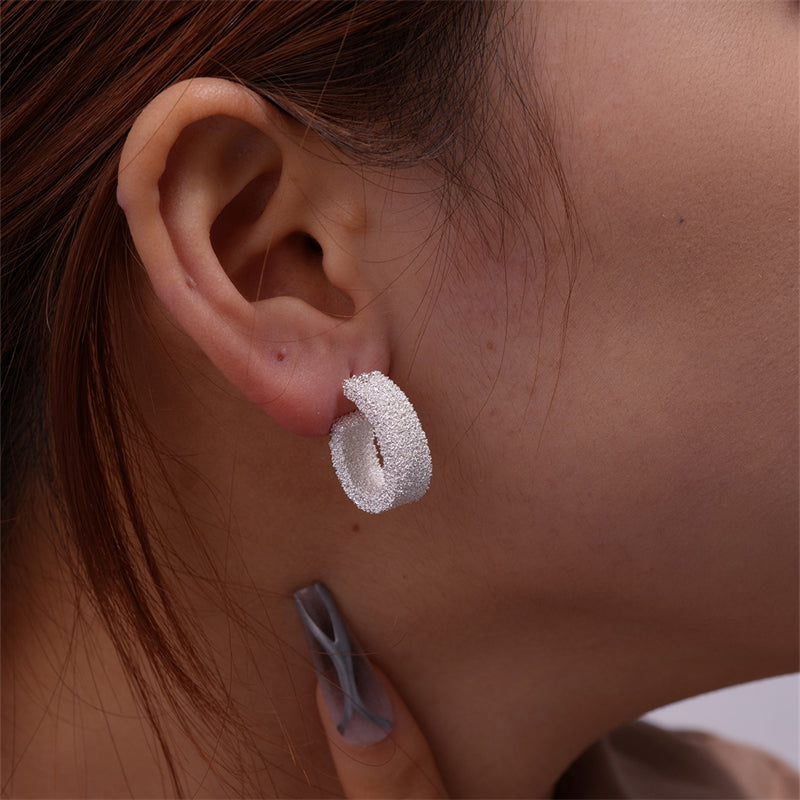 1 Pair Simple Style C Shape Three-dimensional Copper Ear Studs