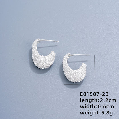 1 Pair Simple Style C Shape Three-dimensional Copper Ear Studs