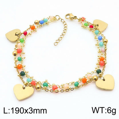 Elegant Lady Geometric Moon Heart Shape Stainless Steel Plating Bracelets