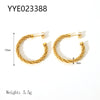 1 Pair Ig Style Nordic Style Solid Color Plating Stainless Steel 18k Gold Plated Earrings