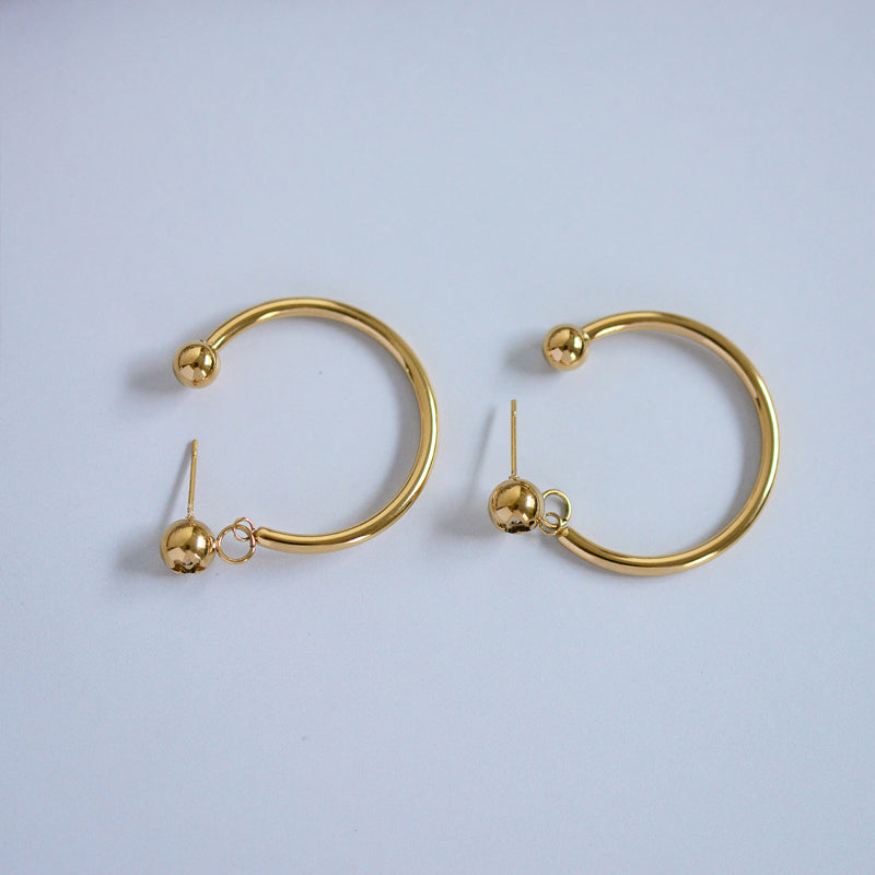 1 Pair Elegant Geometric Plating Titanium Steel 18k Gold Plated Earrings