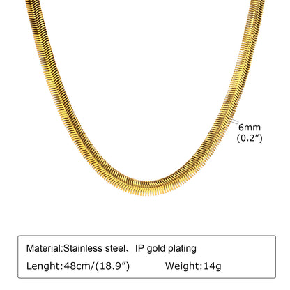 Simple Style Solid Color Stainless Steel Gold Plated Necklace