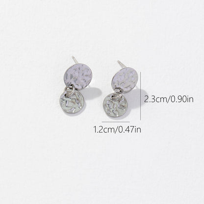 1 Pair Ig Style Vintage Style Korean Style Round Stainless Steel Drop Earrings