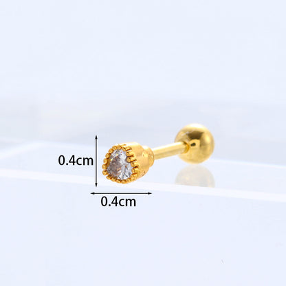 Fashion Geometric Plating Metal Artificial Gemstones Earrings Ear Studs