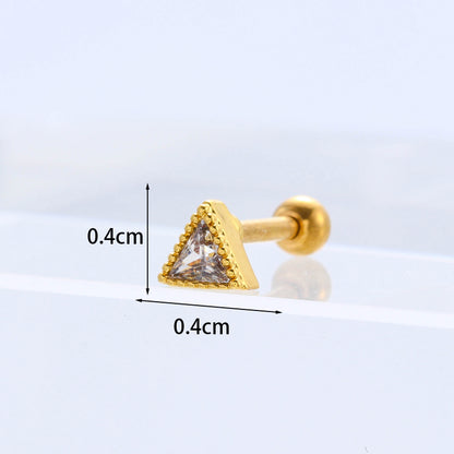 Fashion Geometric Plating Metal Artificial Gemstones Earrings Ear Studs