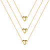 Hip-hop Cool Style Cross Heart Shape Lock Copper 14k Gold Plated Three Layer Necklace In Bulk