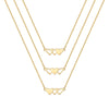 Hip-hop Cool Style Cross Heart Shape Lock Copper 14k Gold Plated Three Layer Necklace In Bulk