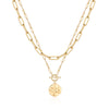 Hip-hop Cool Style Cross Heart Shape Lock Copper 14k Gold Plated Three Layer Necklace In Bulk