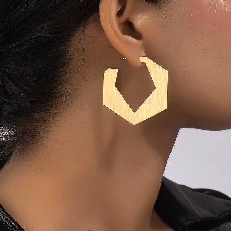 1 Pair Ig Style Commute Irregular Geometric Plating Alloy Gold Plated Ear Studs