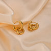 1 Pair Simple Style Solid Color Plating Stainless Steel 18k Gold Plated Drop Earrings