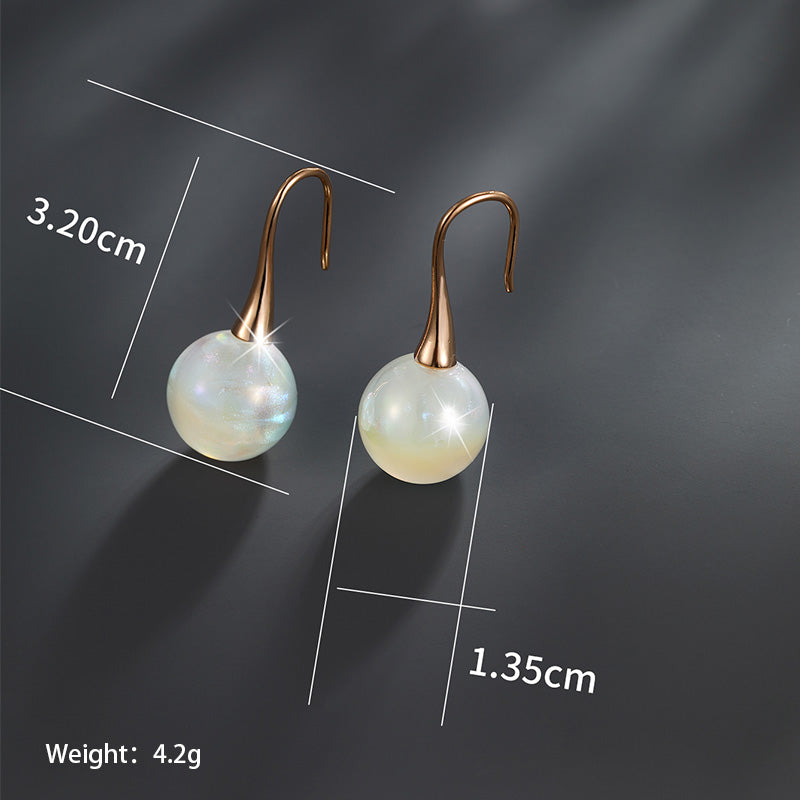 1 Pair Xuping Shiny Round Plating Inlay Alloy Copper Alloy Artificial Gemstones Artificial Pearls 14k Gold Plated 18k Gold Plated White Gold Plated Drop Earrings